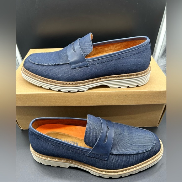 Steve Madden Ewald Penny Loafer men’s size 7.5 Navy Blue - Picture 5 of 7